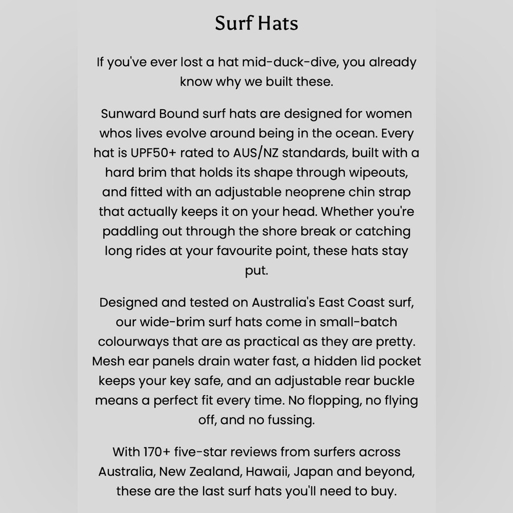 â¨â¨â¨Sunward Bound Sarcreate Surf Hat UPF50+ Mâ¨â¨â¨ - Picture 11 of 14